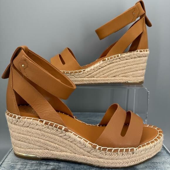 NEW Franco Sarto Women’s Callia Espadrille Wedges Brown Size 10M - Picture 1 of 10